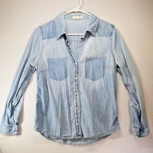 Life in Progress Sky Blue Denim Shirt with pearl snap buttons‎